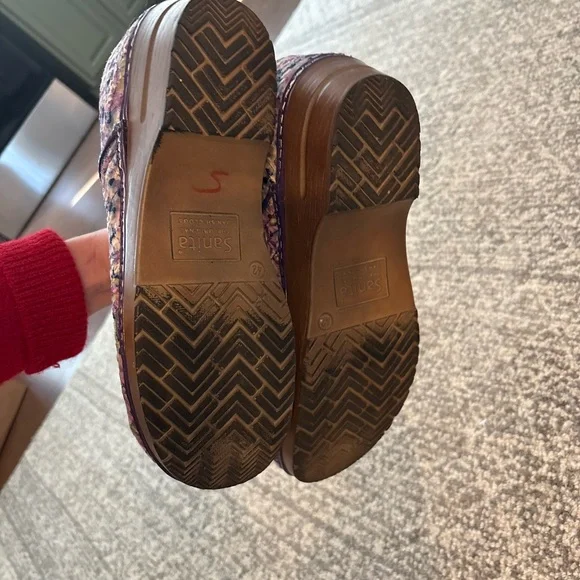 Sanita Floral Mules in Purple and White - Picture 5 of 6